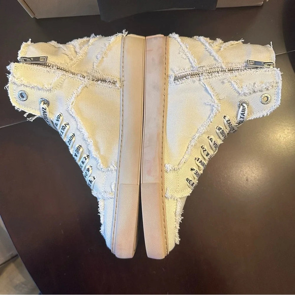 NIB Zadig & Voltaire High Flash Canvas High Tops Size 39 Flash Cream US 8 - Picture 7 of 15